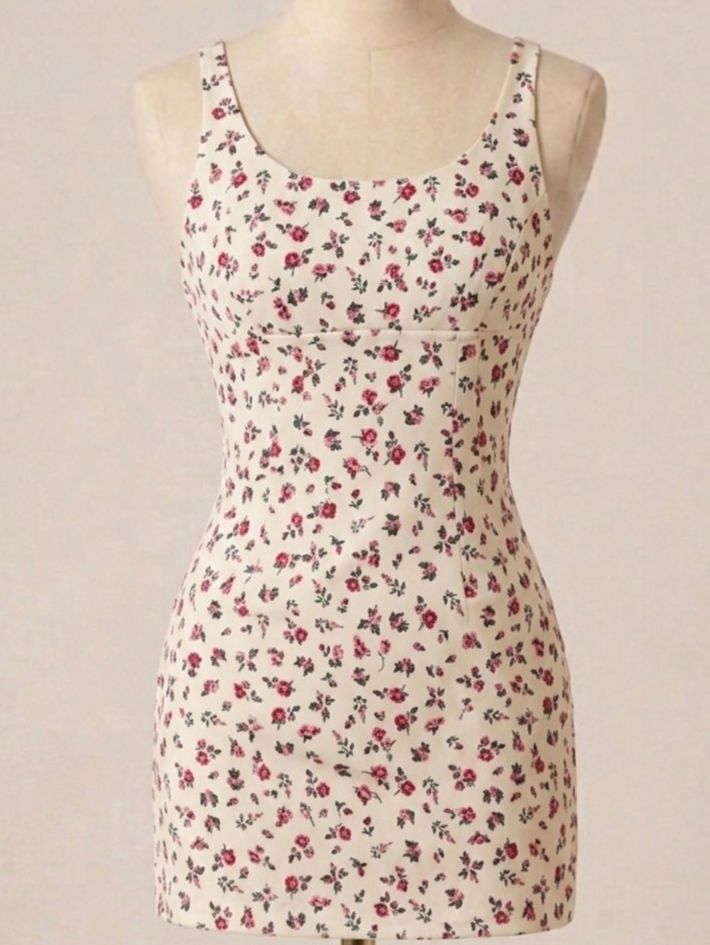 Floral Dress with Pink Rose Print